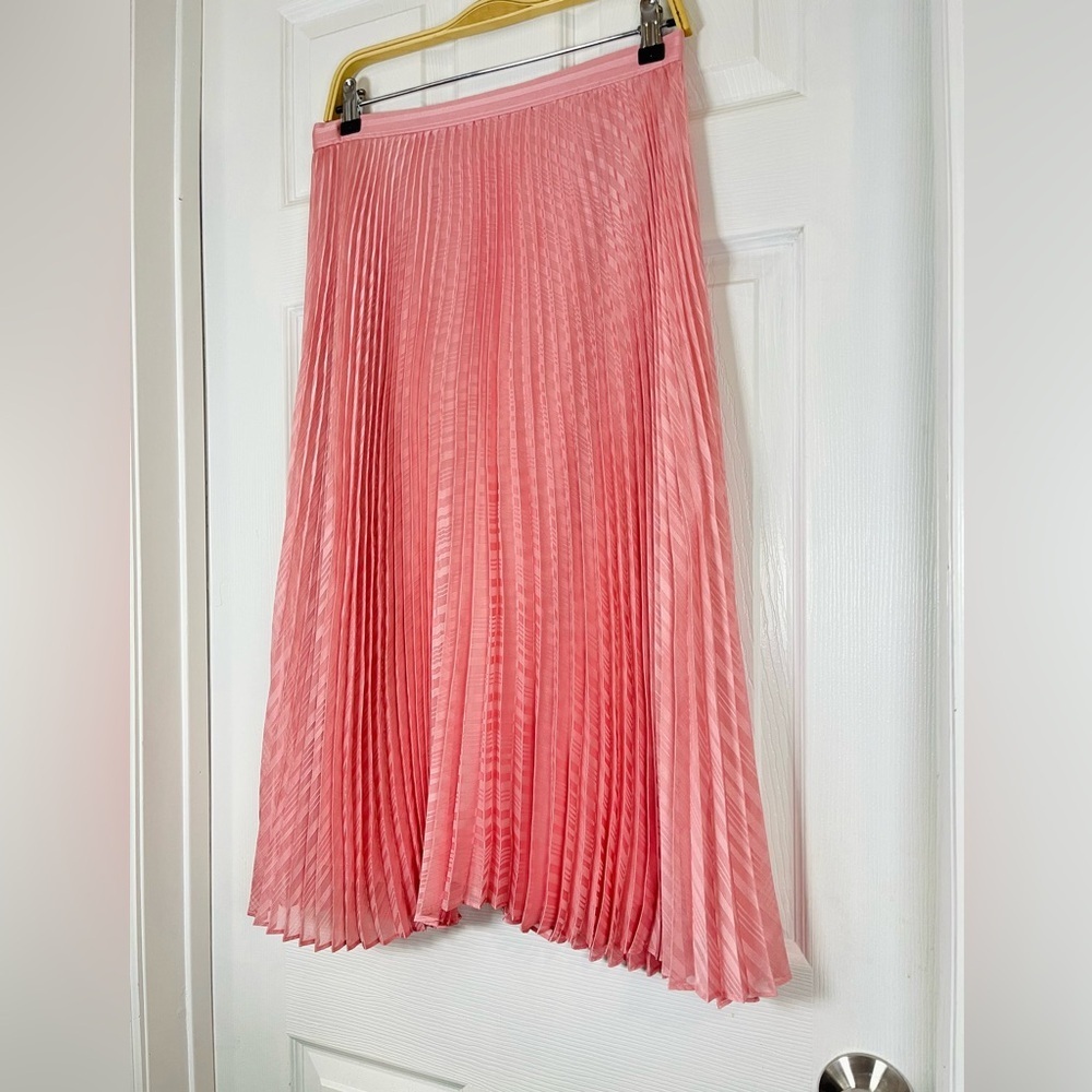 Club Monaco Pink Pleated Midi Skirt Size 8 - Picture 7 of 7